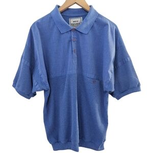 Vintage 90s Huk-A-Poo Collared Knit Pullover Polo Style Top Mens Blue